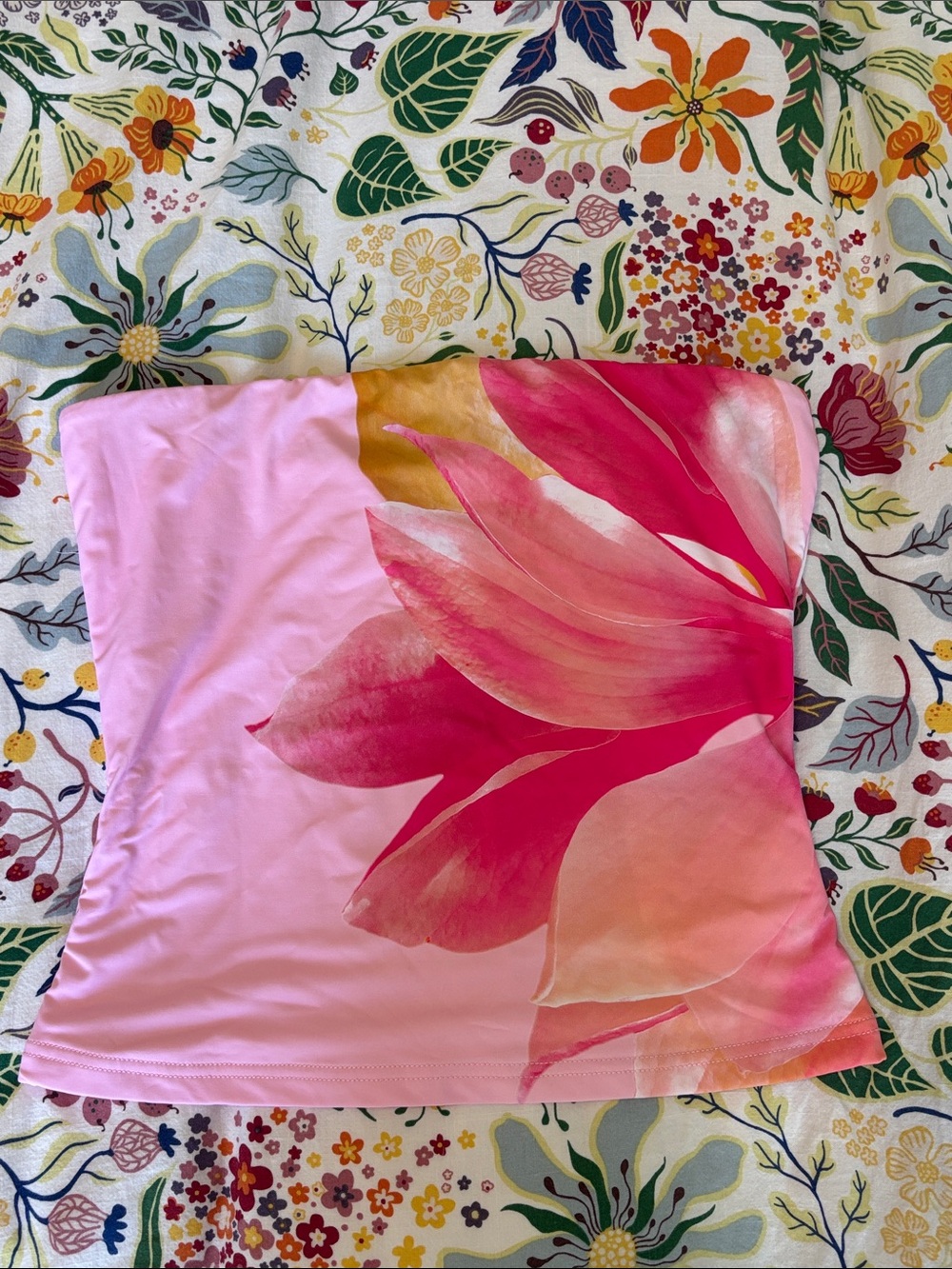 White Fox Pink Floral Tube Top